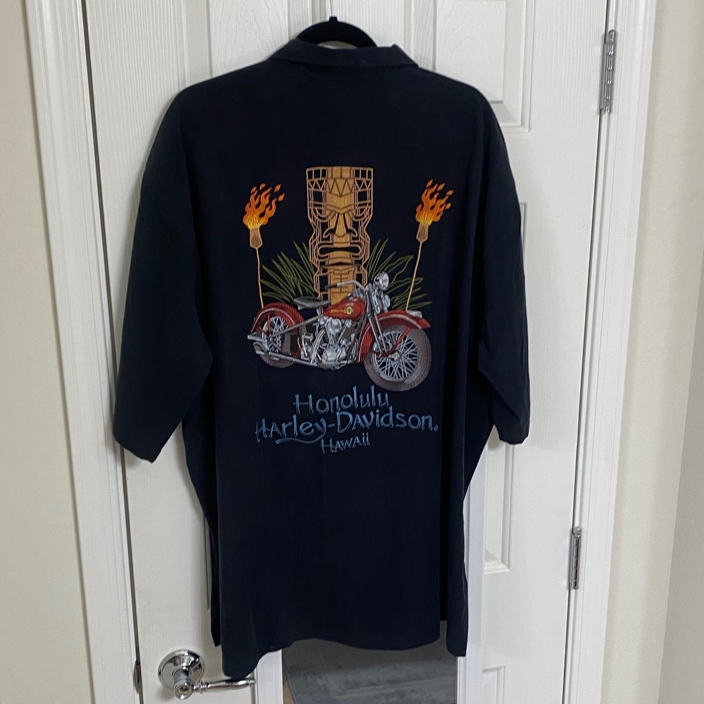 Men’s Harley-Davidson Motorcycle Silk Blend Shirt Embroidered - 3XL